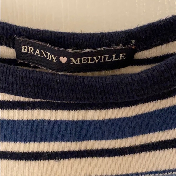 Blue and White Stripped Brandy Crop Top - Picture 3 of 3